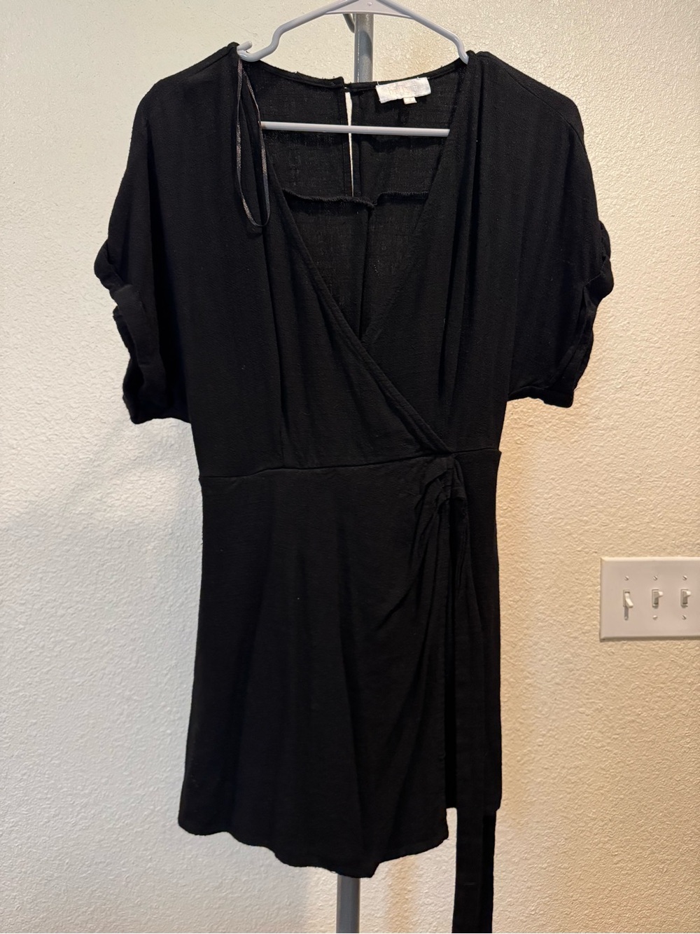 Black Wrap-Front Women's Dress/Romper